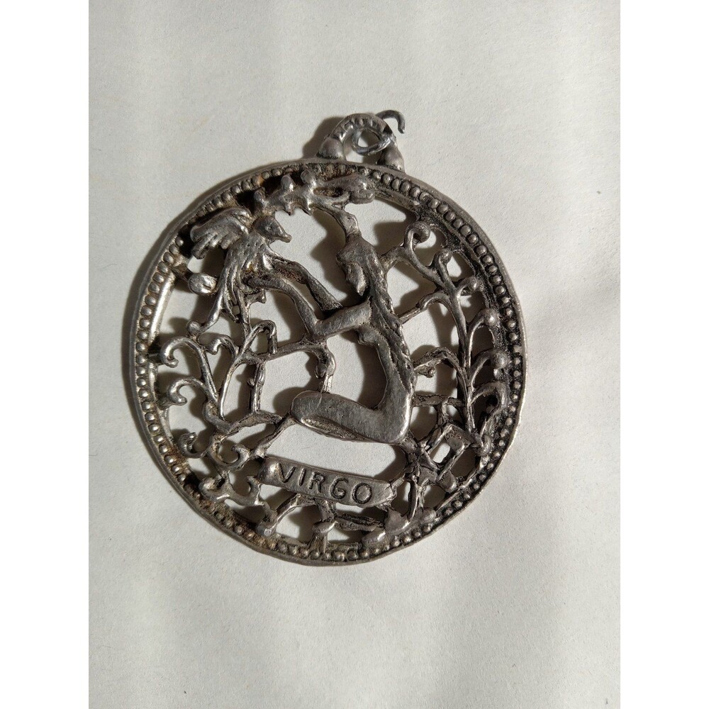 Vintage Silveplated Virgo Charm Pendant